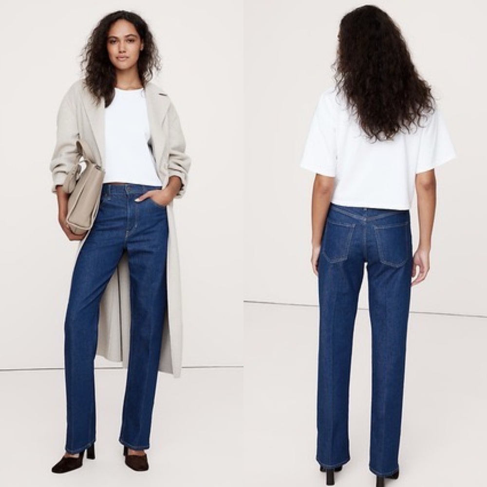 Banana Republic High Rise Stacked Slim Bootcut Jean Size 27 New